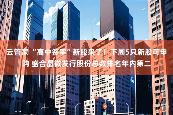 云管家 “高中签率”新股来了！下周5只新股可申购 盛合晶微发行股份总数排名年内第二